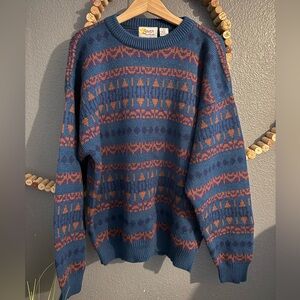 Vintage Men's South Mountain Multicolor Patterned Sweater